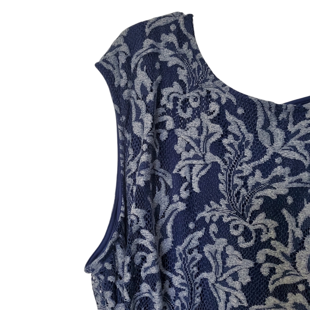 NWT Sabrina Blue Women's Dress Sleeveless Lace Size 26W - Picture 7 of 15